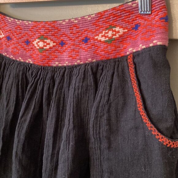 𝅺joie Posey Caviar Tassel Embroidered Mini Skirt With Pockets 100% Cotton Small - Picture 6 of 7